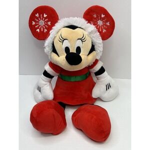 Disney Baby Minnie Mouse Stuffed Animal Plush Christmas Snowflake Crinkle Ears